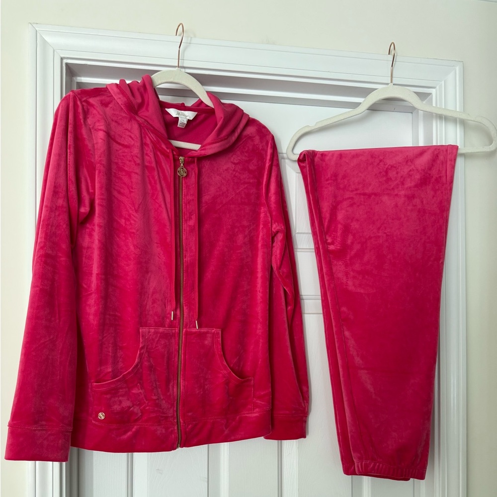 Lilly Pulitzer Larina Velour Jacket and Mallie Velour Pants